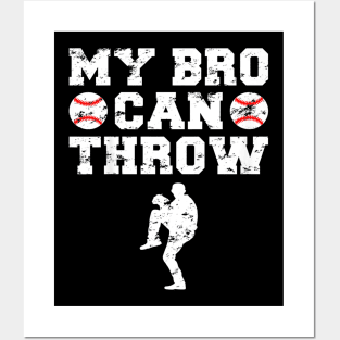 Kids Cute Baseball Brother Sister Gift Pitcher Posters and Art